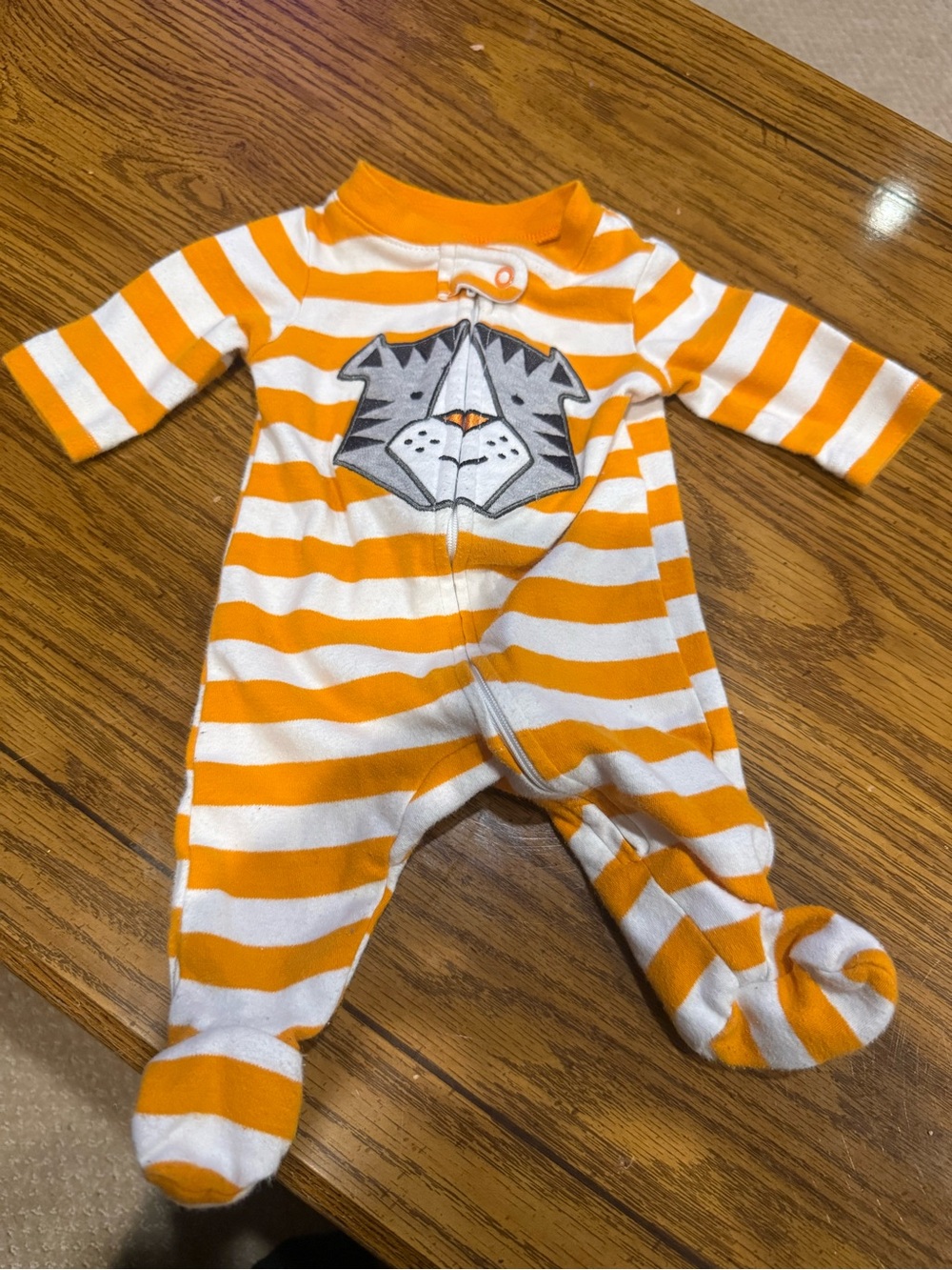 6 for $10 Orange & White Striped Baby One-Piece